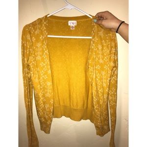mustard yellow cardigan
